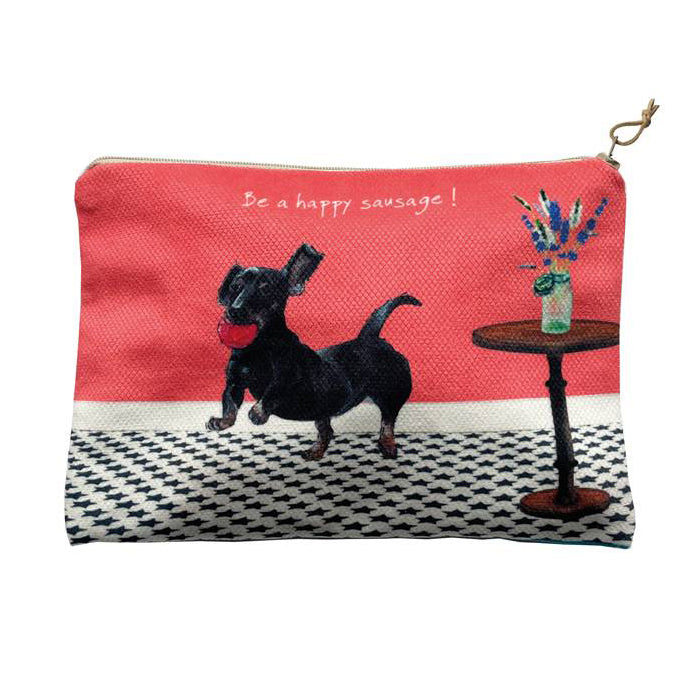 Happy Sausage - Little Dog Laughed - Zip Pouch