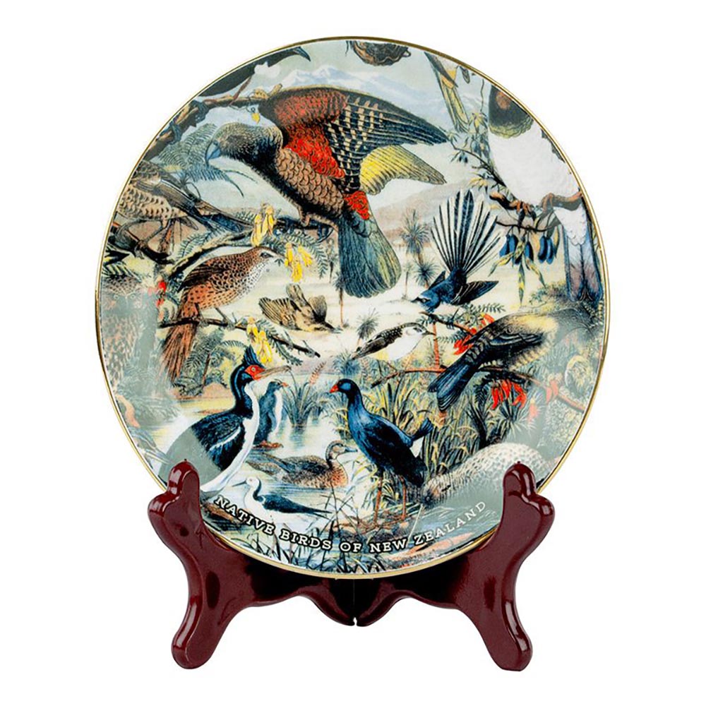 Birds of NZ Prestige - Porcelain Plate with Stand