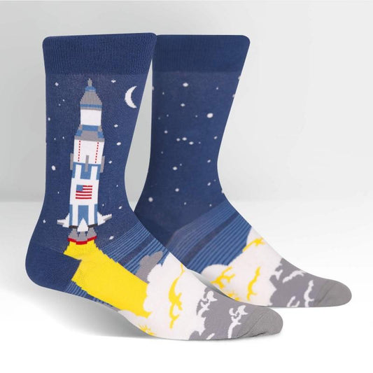 3 2 1 Lift Off - Men's Crew Socks - The Red Dog Gift Shop