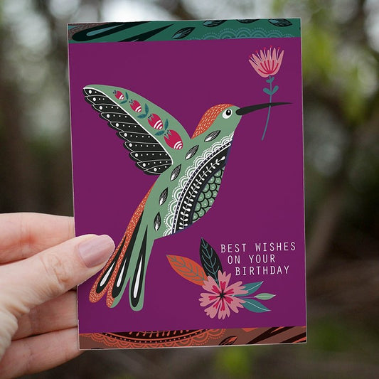 Card - Best Wishes Bird - The Red Dog Gift Shop NZ