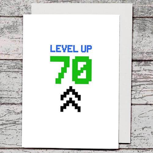 Card - Level Up 70 - The Red Dog Gift Shop NZ