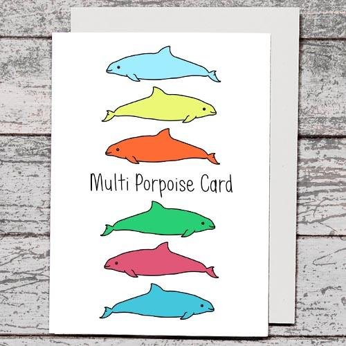 Card - Multi Porpoise Card - The Red Dog Gift Shop NZ