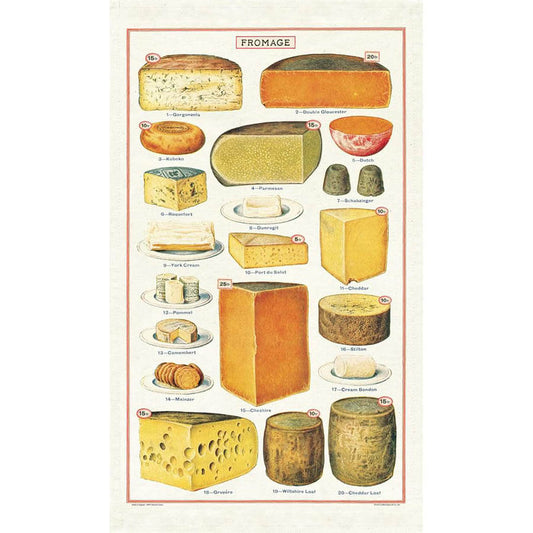 Cheese - Cavallini Print Tea Towel