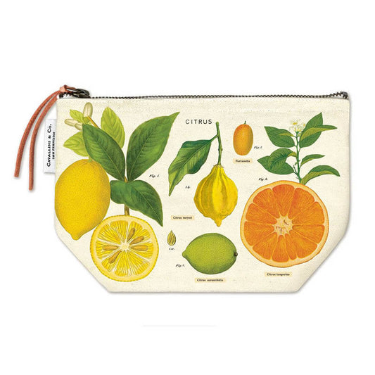 Vintage Cavallini Print Pouch - Citrus