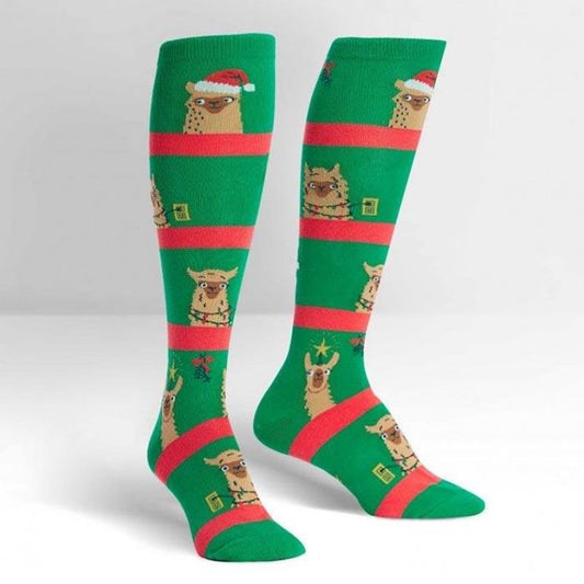 Fa La La Llamas - Women's Knee Length Socks - The Red Dog Gift Shop NZ