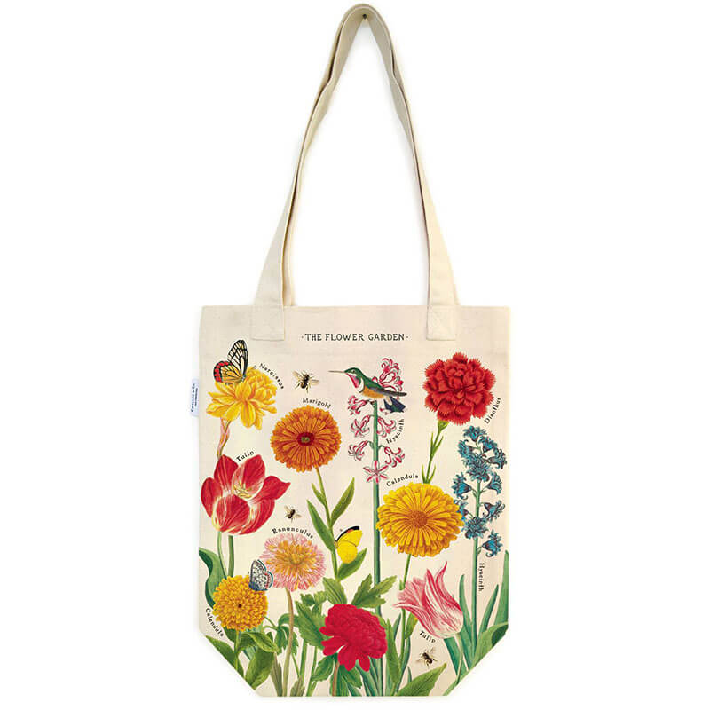 Vintage Cavallini Print Tote Bag - Flower Garden