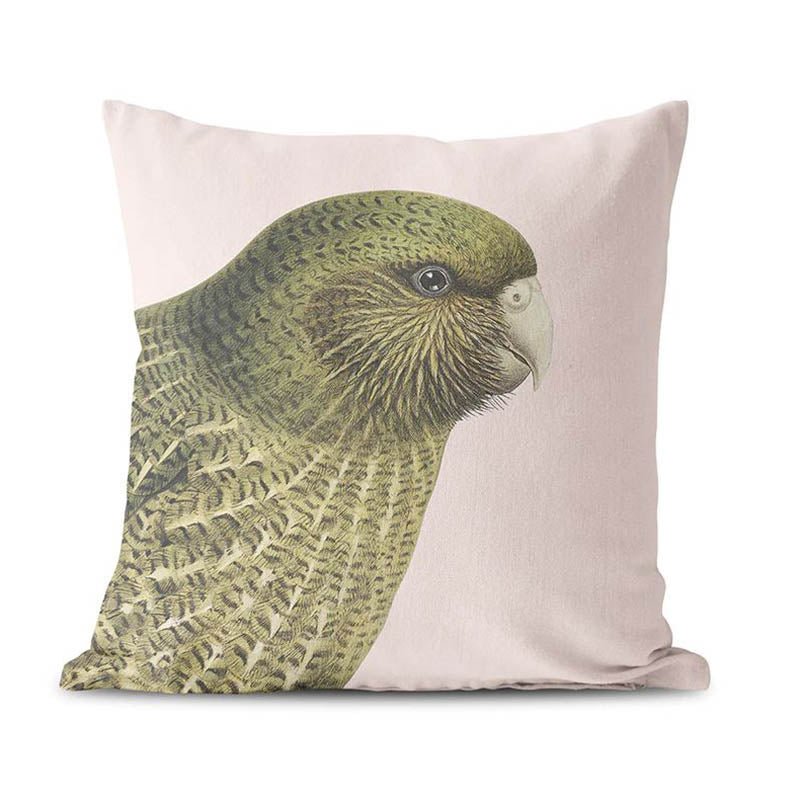 Hushed Pink Kakapo Cushion Cover - The Red Dog Gift Shop NZ