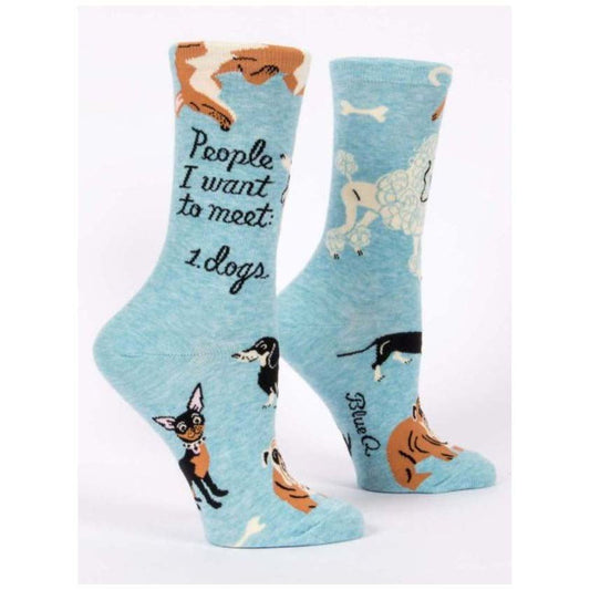 People to Meet: Dogs - Women's Crew Socks - The Red Dog Gift Shop NZ