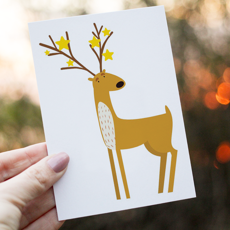 Card - Reindeer Stars