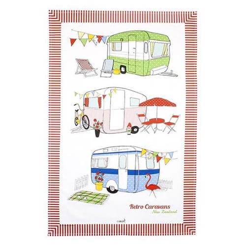 Retro Caravan Tea Towel - The Red Dog Gift Shop NZ